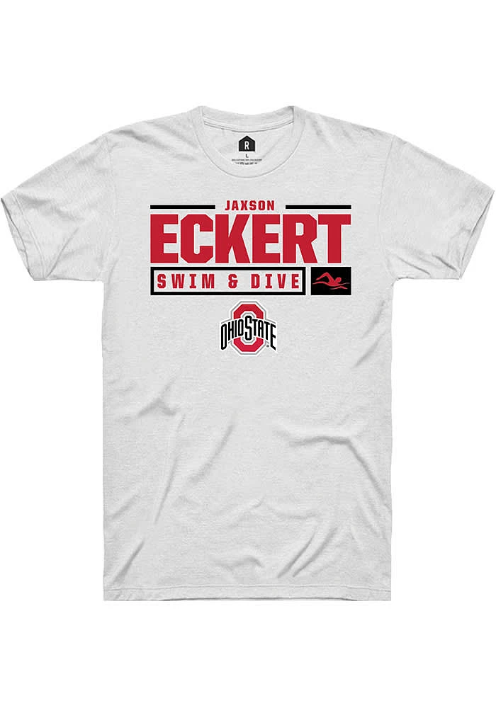 Jaxson Eckert Ohio State Buckeyes Rally NIL Stacked Box Short Sleeve T Shirt