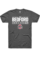 Josh Bedford  Ohio State Buckeyes Dark Grey Rally NIL Stacked Box Short Sleeve T Shirt