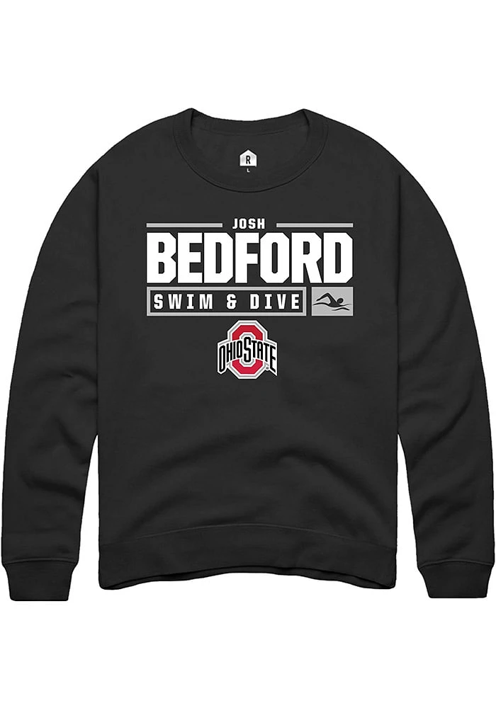 Josh Bedford Rally Ohio State Buckeyes Mens NIL Stacked Box Long Sleeve Crew Sweatshirt