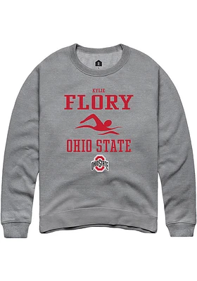 Kylie Flory  Rally Ohio State Buckeyes Mens Graphite NIL Sport Icon Long Sleeve Crew Sweatshirt