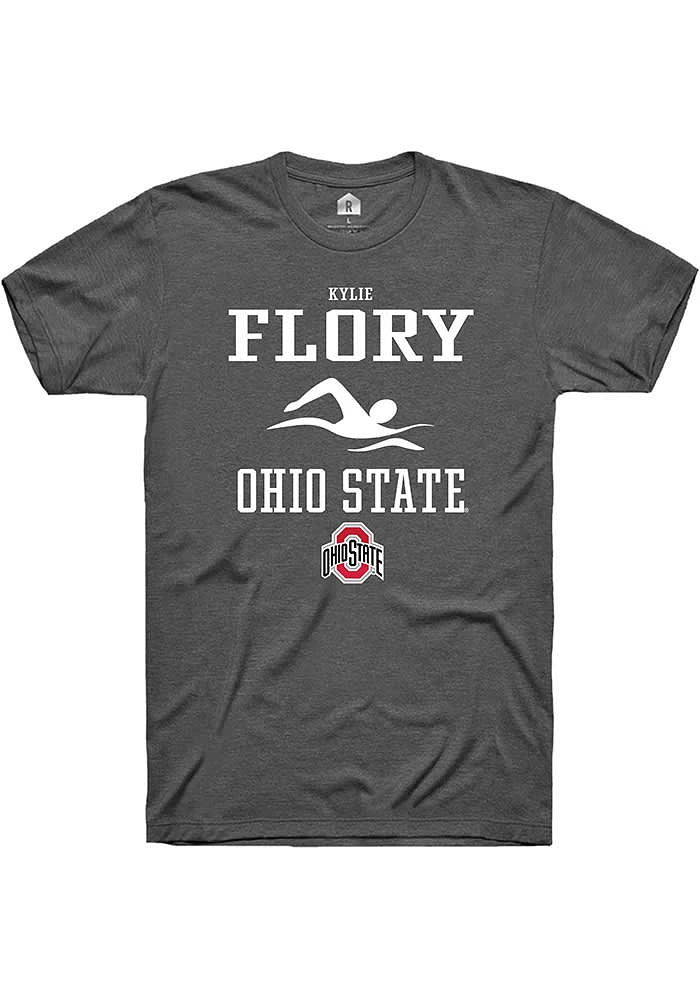 Kylie Flory  Ohio State Buckeyes Dark Grey Rally NIL Sport Icon Short Sleeve T Shirt