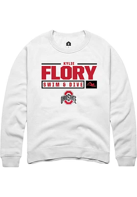 Kylie Flory Rally Ohio State Buckeyes Mens NIL Stacked Box Long Sleeve Crew Sweatshirt