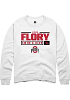 Kylie Flory Rally Ohio State Buckeyes Mens NIL Stacked Box Long Sleeve Crew Sweatshirt