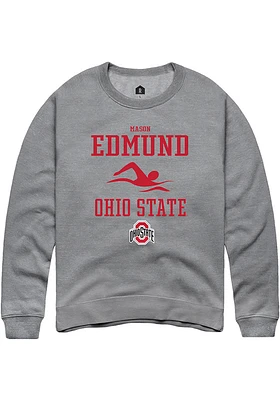 Mason Edmund  Rally Ohio State Buckeyes Mens Graphite NIL Sport Icon Long Sleeve Crew Sweatshirt