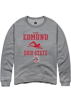 Mason Edmund  Rally Ohio State Buckeyes Mens Graphite NIL Sport Icon Long Sleeve Crew Sweatshirt