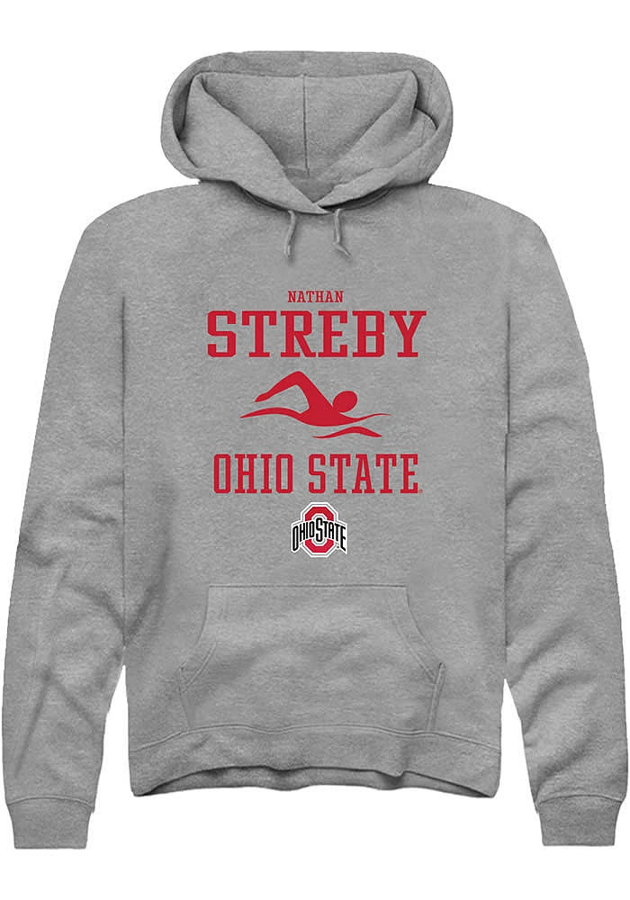 Nathan Streby  Rally Ohio State Buckeyes Mens Graphite NIL Sport Icon Long Sleeve Hoodie