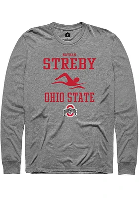 Nathan Streby  Ohio State Buckeyes Graphite Rally NIL Sport Icon Long Sleeve T Shirt