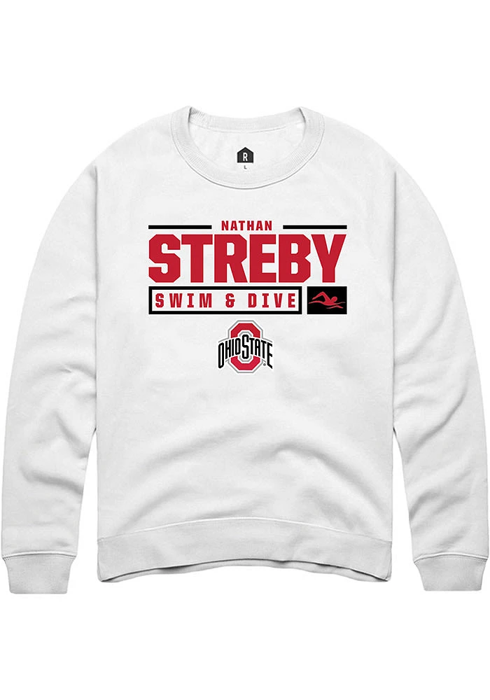 Nathan Streby Rally Ohio State Buckeyes Mens NIL Stacked Box Long Sleeve Crew Sweatshirt