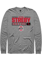 Nathan Streby  Ohio State Buckeyes Graphite Rally NIL Stacked Box Long Sleeve T Shirt