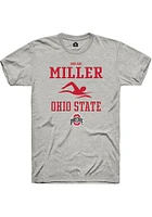 Nolan Miller  Ohio State Buckeyes Ash Rally NIL Sport Icon Short Sleeve T Shirt