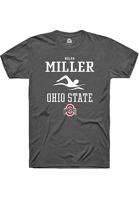 Nolan Miller  Ohio State Buckeyes Dark Grey Rally NIL Sport Icon Short Sleeve T Shirt