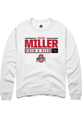 Nolan Miller Rally Ohio State Buckeyes Mens NIL Stacked Box Long Sleeve Crew Sweatshirt