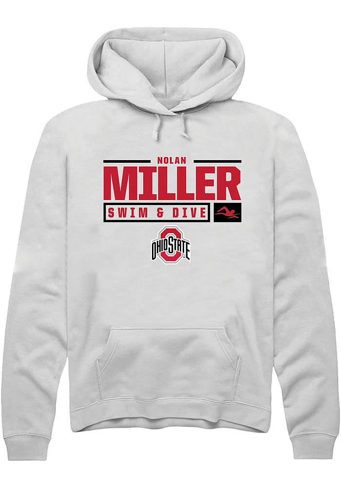 Nolan Miller Rally Ohio State Buckeyes Mens NIL Stacked Box Long Sleeve Hoodie