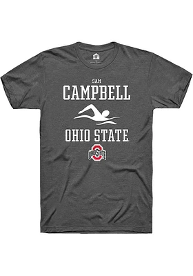 Sam Campbell  Ohio State Buckeyes Dark Grey Rally NIL Sport Icon Short Sleeve T Shirt