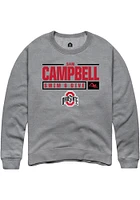 Sam Campbell  Rally Ohio State Buckeyes Mens Graphite NIL Stacked Box Long Sleeve Crew Sweatshir..