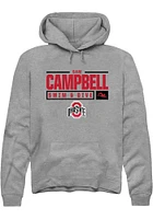 Sam Campbell  Rally Ohio State Buckeyes Mens Graphite NIL Stacked Box Long Sleeve Hoodie