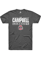 Sam Campbell  Ohio State Buckeyes Dark Grey Rally NIL Stacked Box Short Sleeve T Shirt