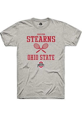 Preston Stearns  Ohio State Buckeyes Ash Rally NIL Sport Icon Short Sleeve T Shirt