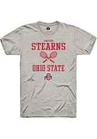 Preston Stearns  Ohio State Buckeyes Ash Rally NIL Sport Icon Short Sleeve T Shirt