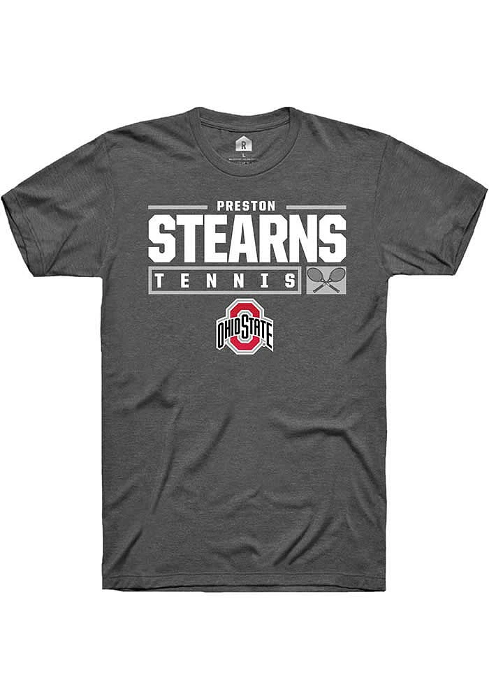 Preston Stearns  Ohio State Buckeyes Dark Grey Rally NIL Stacked Box Short Sleeve T Shirt