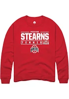 Preston Stearns  Rally Ohio State Buckeyes Mens Red NIL Stacked Box Long Sleeve Crew Sweatshirt