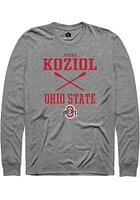 Emilka Koziol  Ohio State Buckeyes Graphite Rally NIL Sport Icon Long Sleeve T Shirt