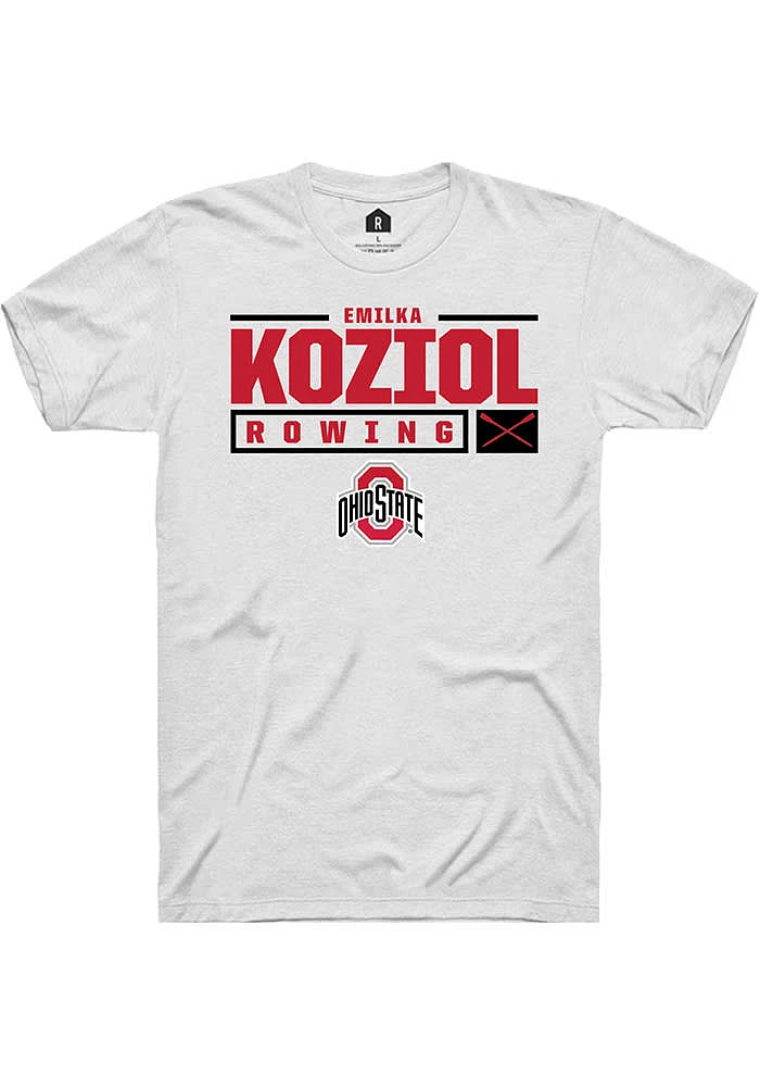 Emilka Koziol Ohio State Buckeyes Rally NIL Stacked Box Short Sleeve T Shirt