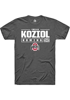 Emilka Koziol  Ohio State Buckeyes Dark Grey Rally NIL Stacked Box Short Sleeve T Shirt