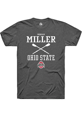 Morgan Miller  Ohio State Buckeyes Dark Grey Rally NIL Sport Icon Short Sleeve T Shirt