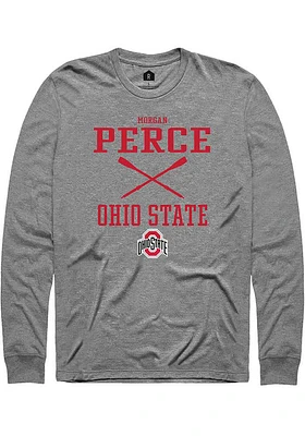 Morgan Perce  Ohio State Buckeyes Graphite Rally NIL Sport Icon Long Sleeve T Shirt