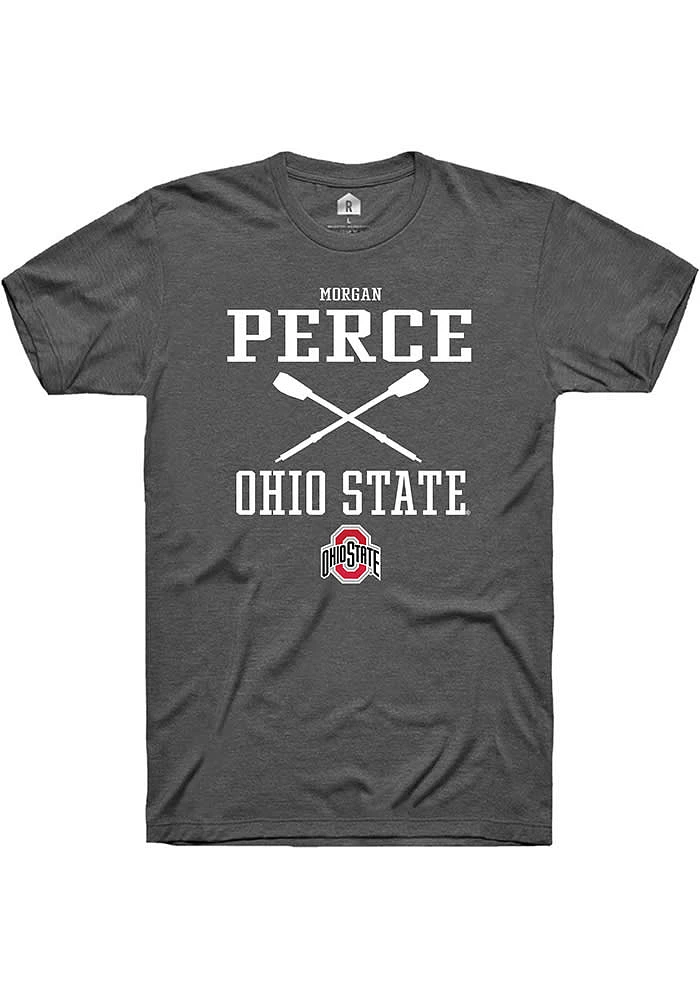 Morgan Perce  Ohio State Buckeyes Dark Grey Rally NIL Sport Icon Short Sleeve T Shirt