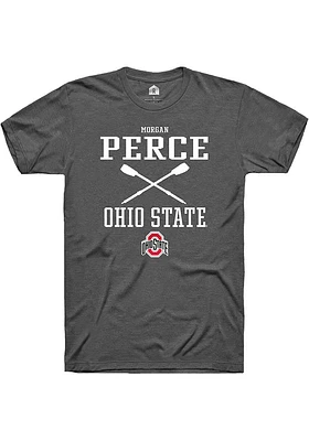 Morgan Perce  Ohio State Buckeyes Dark Grey Rally NIL Sport Icon Short Sleeve T Shirt