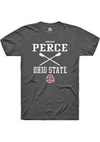 Morgan Perce  Ohio State Buckeyes Dark Grey Rally NIL Sport Icon Short Sleeve T Shirt