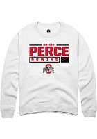 Morgan Perce Rally Ohio State Buckeyes Mens NIL Stacked Box Long Sleeve Crew Sweatshirt