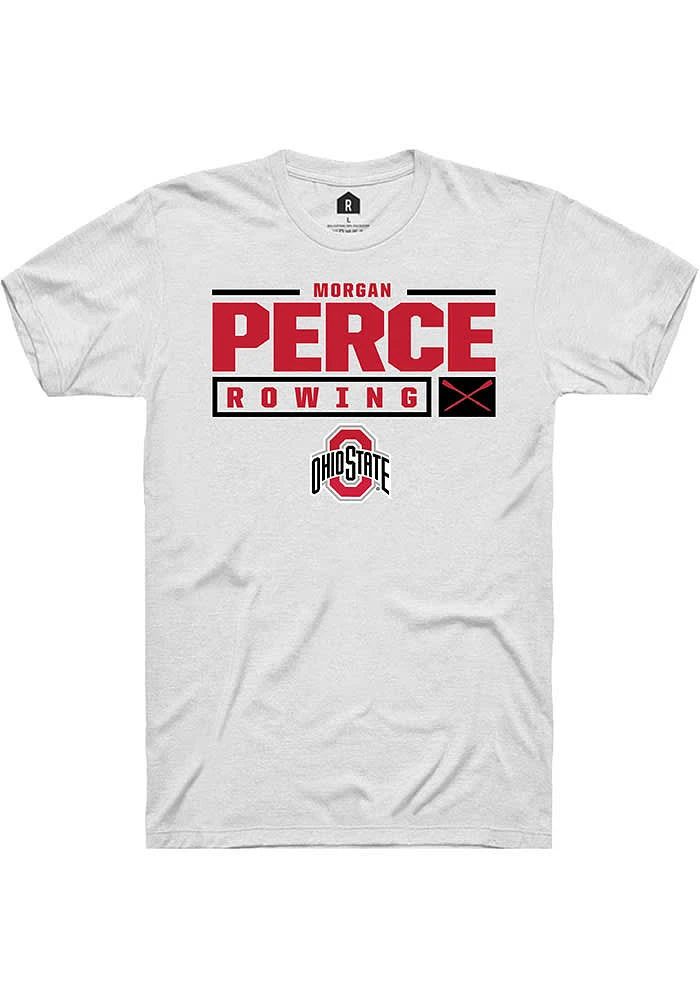 Morgan Perce Ohio State Buckeyes Rally NIL Stacked Box Short Sleeve T Shirt