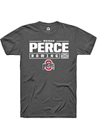 Morgan Perce  Ohio State Buckeyes Dark Grey Rally NIL Stacked Box Short Sleeve T Shirt