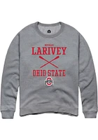 Natalie Larivey  Rally Ohio State Buckeyes Mens Graphite NIL Sport Icon Long Sleeve Crew Sweatsh..