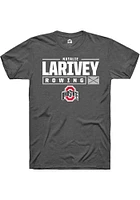 Natalie Larivey  Ohio State Buckeyes Dark Grey Rally NIL Stacked Box Short Sleeve T Shirt