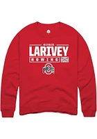 Natalie Larivey  Rally Ohio State Buckeyes Mens Red NIL Stacked Box Long Sleeve Crew Sweatshirt