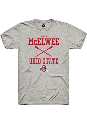 Regan McElwee  Ohio State Buckeyes Ash Rally NIL Sport Icon Short Sleeve T Shirt