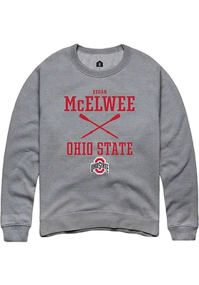 Regan McElwee  Rally Ohio State Buckeyes Mens Graphite NIL Sport Icon Long Sleeve Crew Sweatshir..