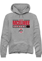 Regan McElwee  Rally Ohio State Buckeyes Mens Graphite NIL Stacked Box Long Sleeve Hoodie