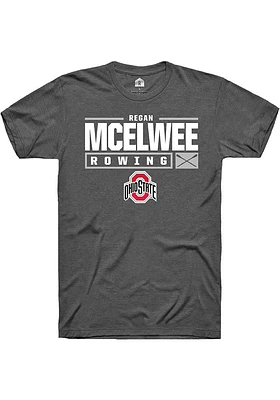 Regan McElwee  Ohio State Buckeyes Dark Grey Rally NIL Stacked Box Short Sleeve T Shirt