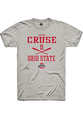 Taylor Cruse  Ohio State Buckeyes Ash Rally NIL Sport Icon Short Sleeve T Shirt