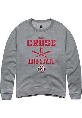 Taylor Cruse  Rally Ohio State Buckeyes Mens Graphite NIL Sport Icon Long Sleeve Crew Sweatshirt