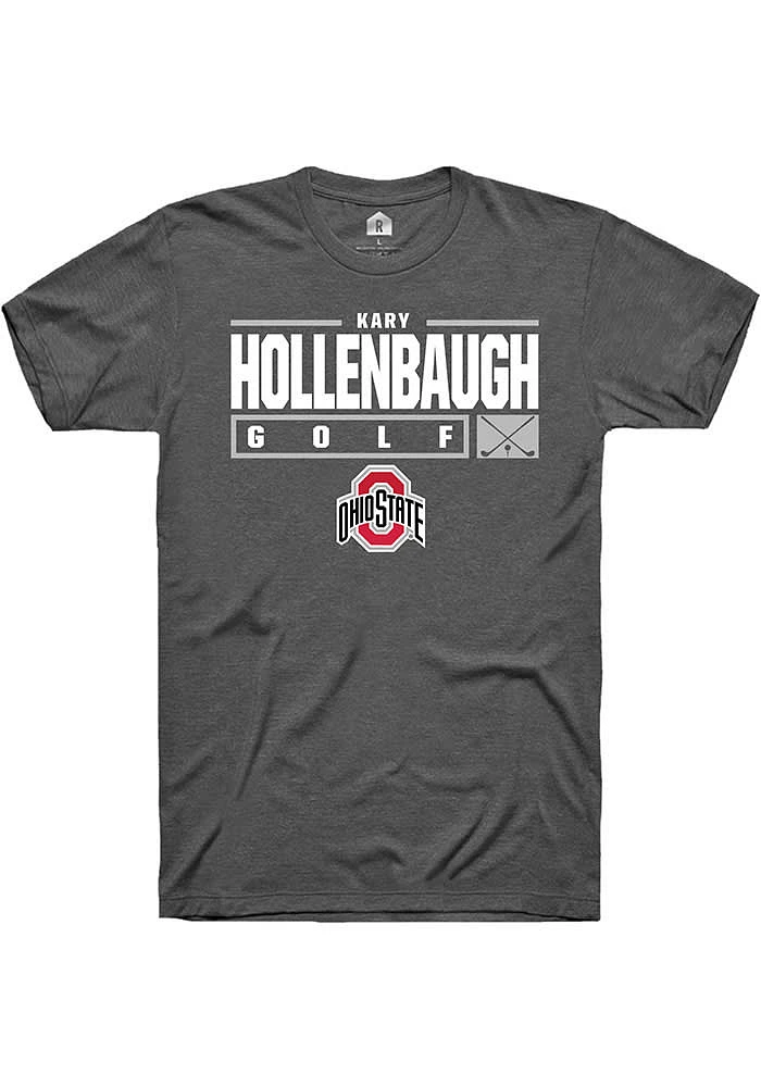 Kary Hollenbaugh  Ohio State Buckeyes Dark Grey Rally NIL Stacked Box Short Sleeve T Shirt