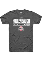 Kary Hollenbaugh  Ohio State Buckeyes Dark Grey Rally NIL Stacked Box Short Sleeve T Shirt