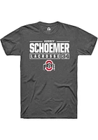 Audrey Schoemer  Ohio State Buckeyes Dark Grey Rally NIL Stacked Box Short Sleeve T Shirt