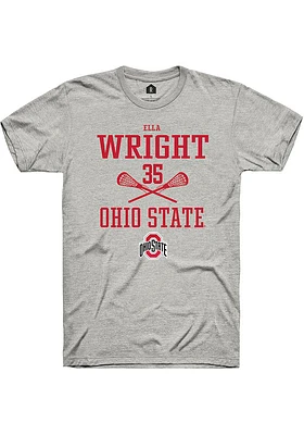 Ella Wright  Ohio State Buckeyes Ash Rally NIL Sport Icon Short Sleeve T Shirt