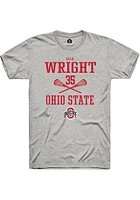 Ella Wright  Ohio State Buckeyes Ash Rally NIL Sport Icon Short Sleeve T Shirt